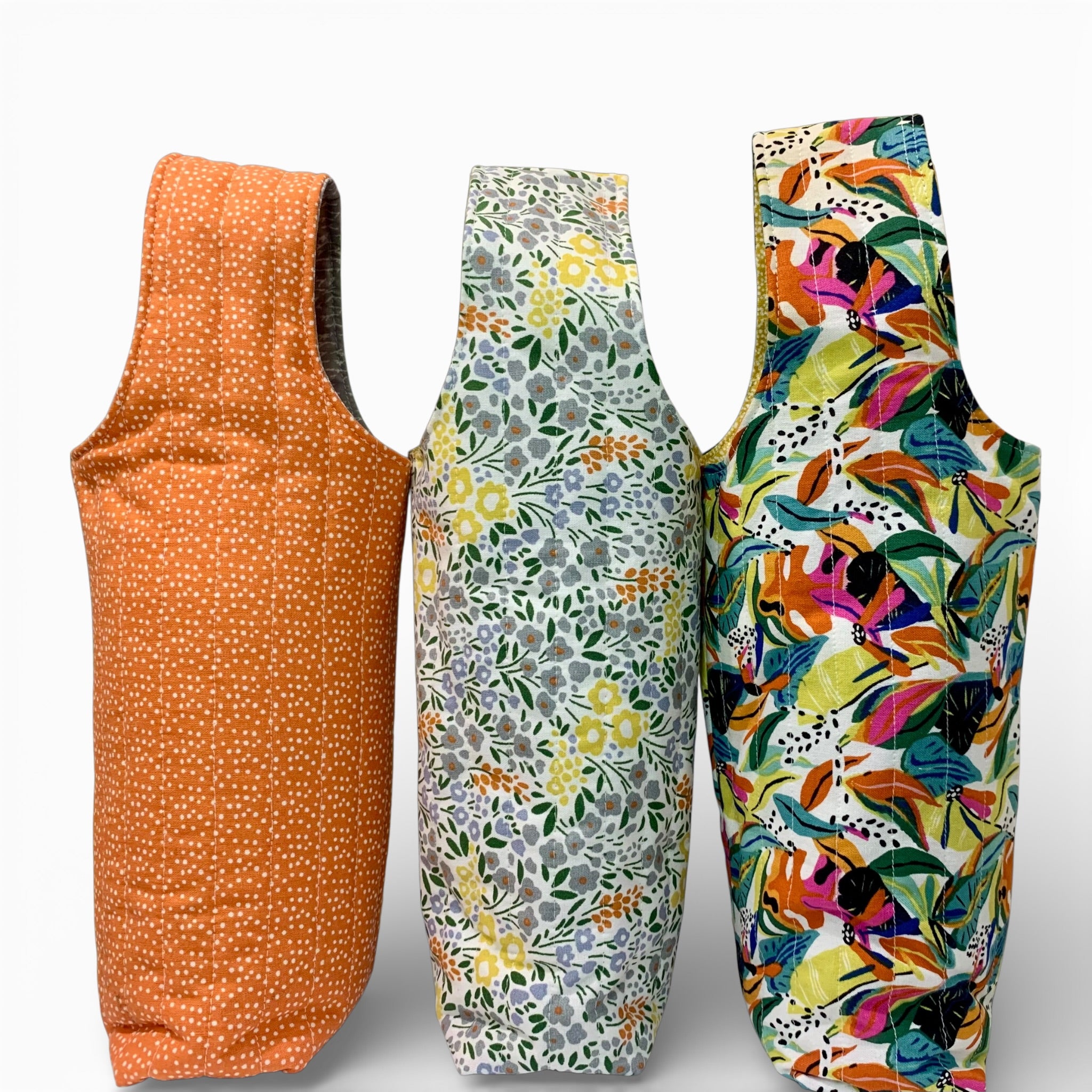 Quilted fabric bottle bags