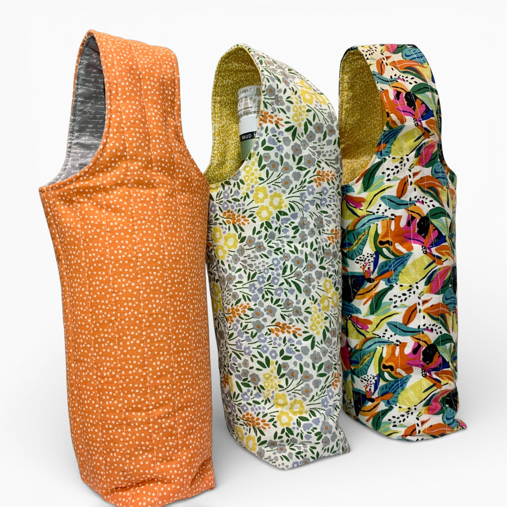 Bright Jungle Quilted Bottle Gift Bag