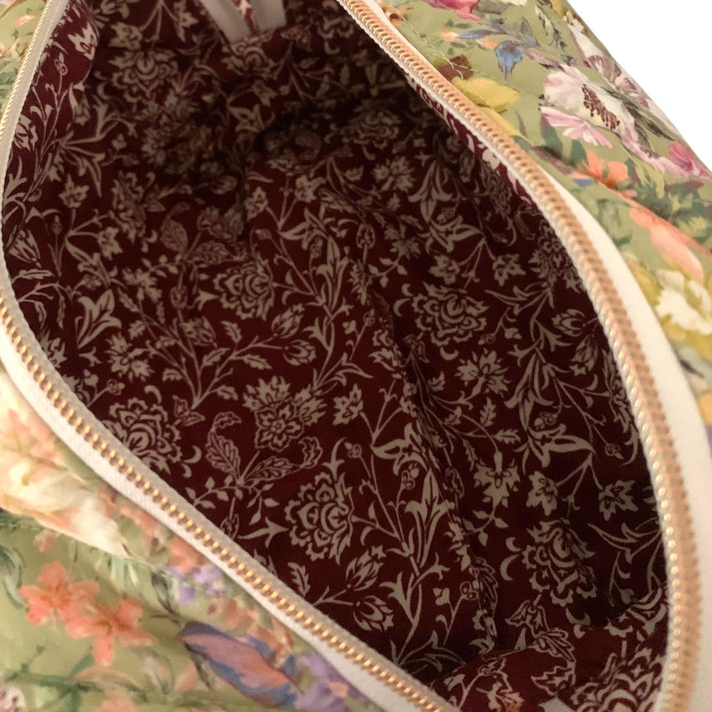 The Everyday Case - English Garden Quilted Makeup Bag / Boxy Zip Pouch