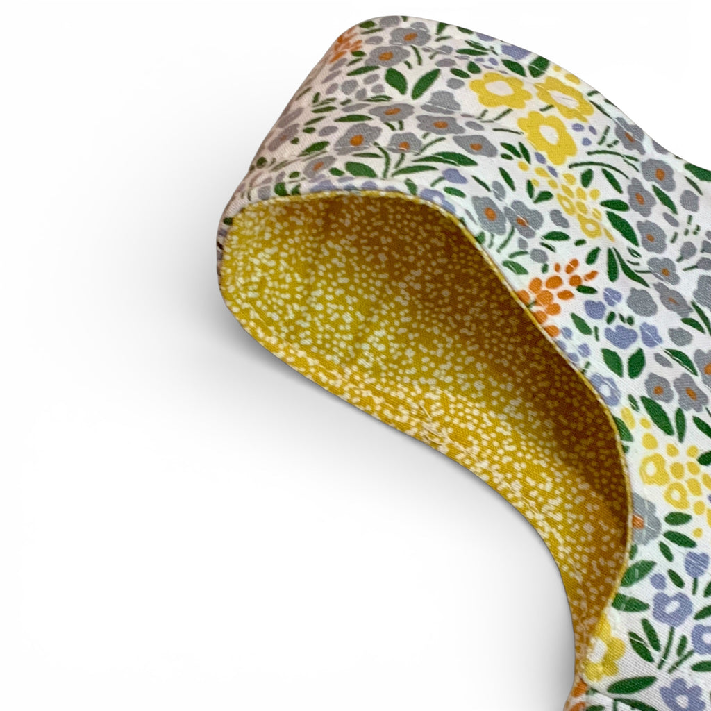 Mustard Floral Quilted Bottle Gift Bag