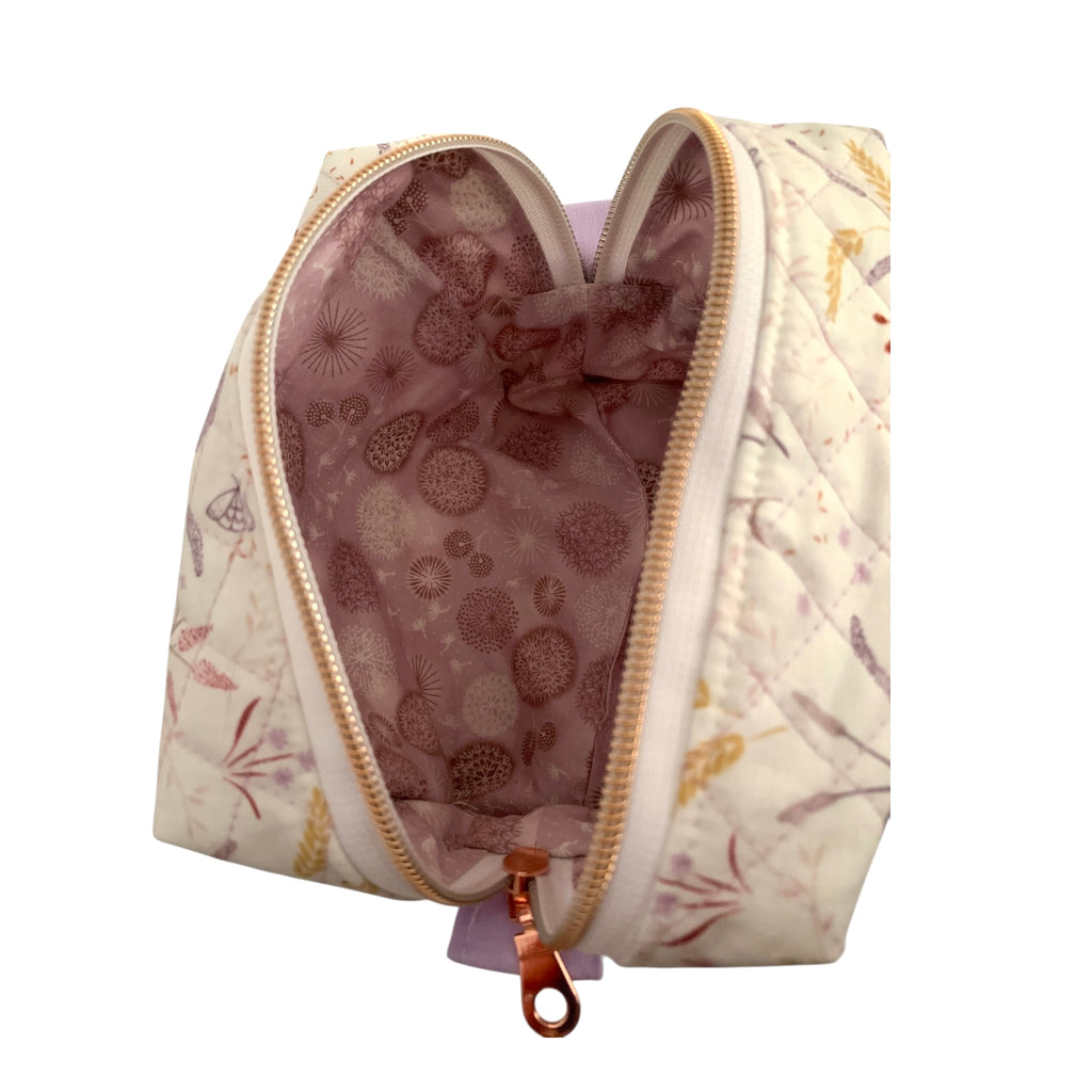 The Everyday Case - Corn Meadow Mini Quilted Makeup Bag / Boxy Zip Pouch