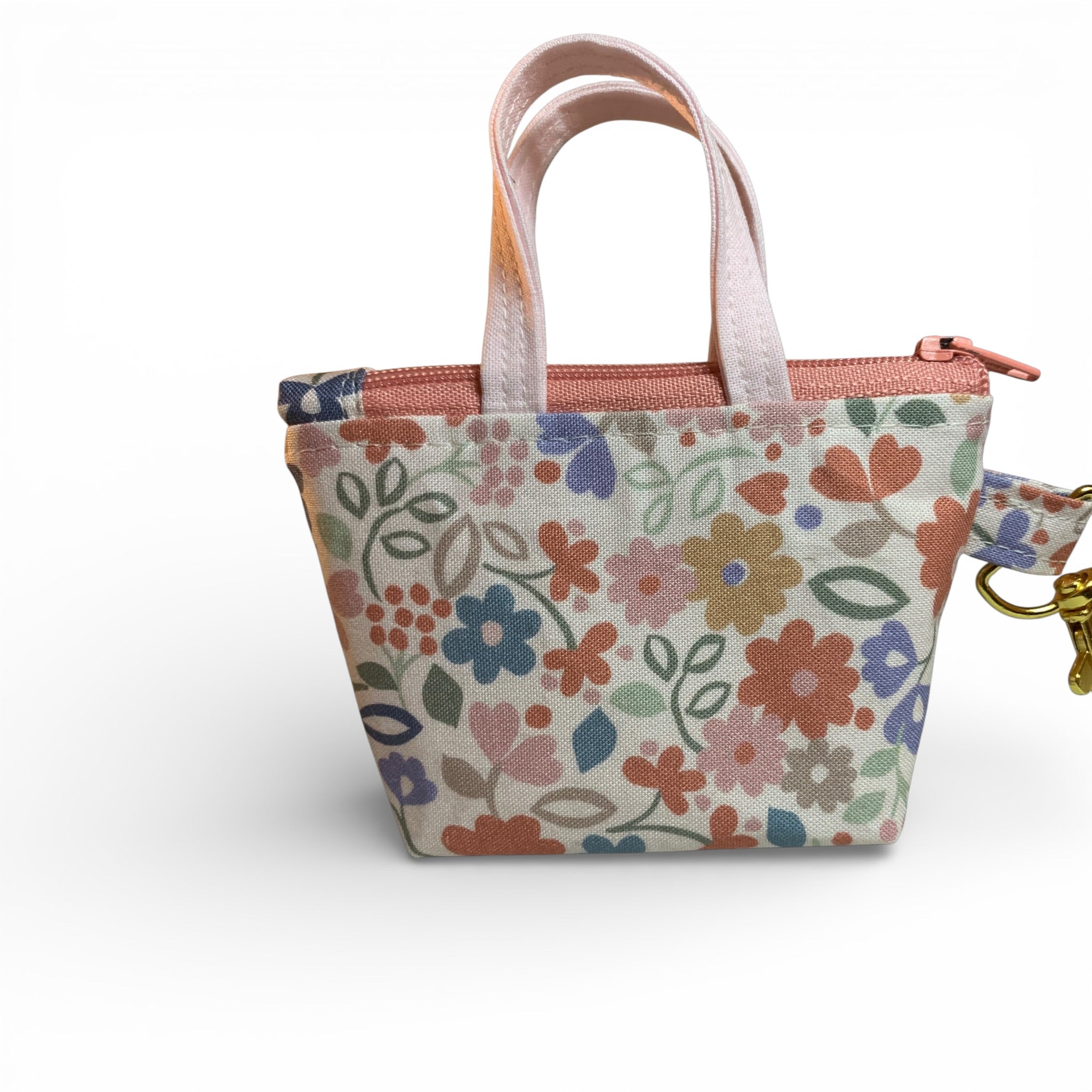 Pink Peach Floral Tiny Tote