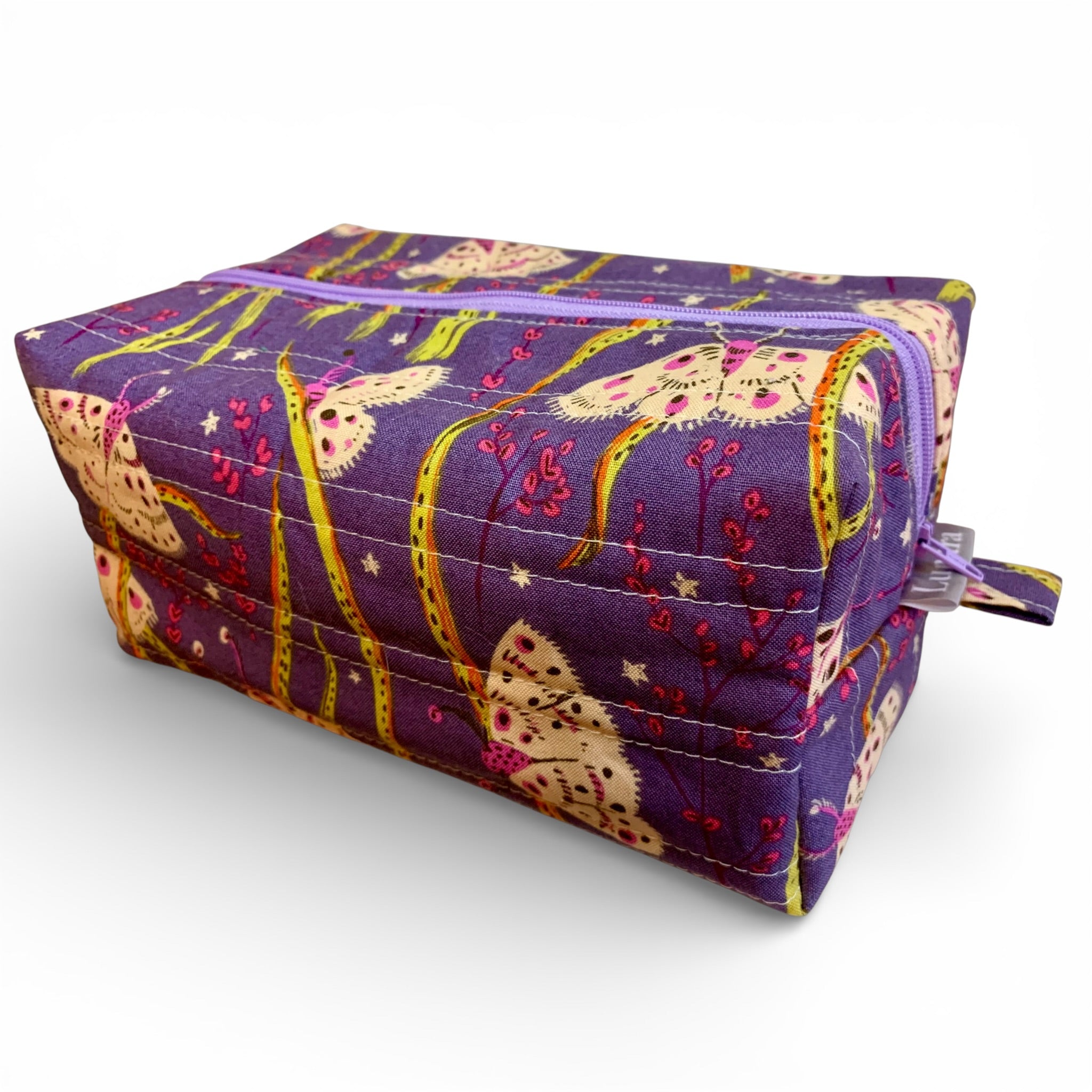 Butterflies Boxy Quilted Makeup Case