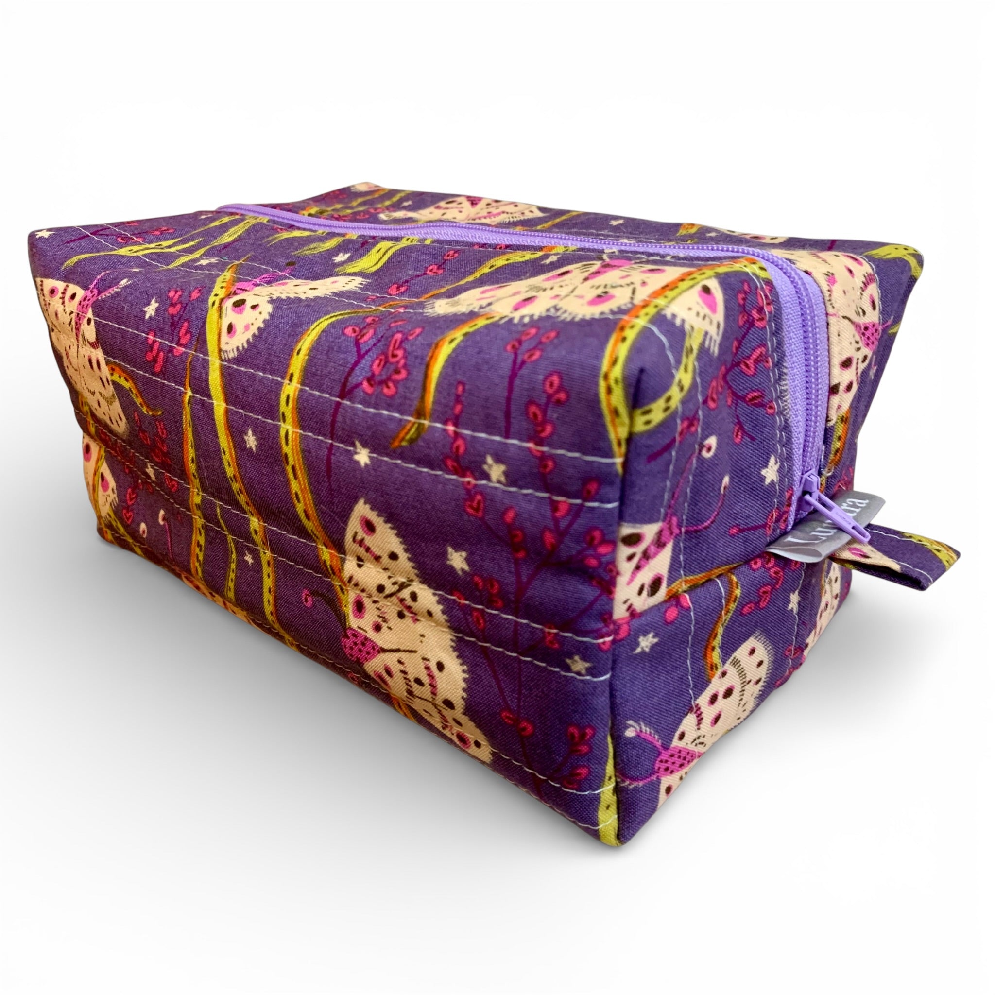 Butterflies Boxy Quilted Makeup Case