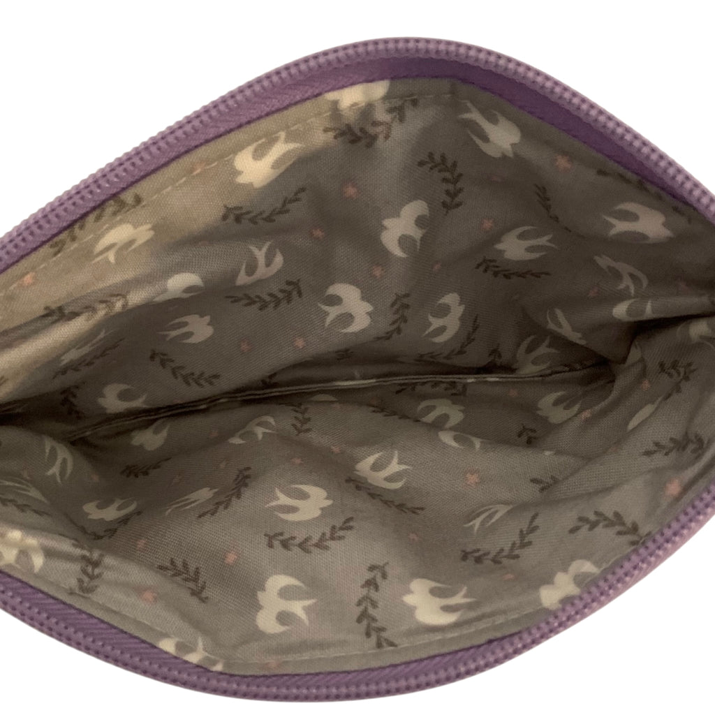 Lilac Hares Keychain Card Wallet - Quilted Zip Pouch