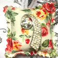 Vintage Musical G-Clef Brooch - Rhinestone Treble Clef Pin with Fabric Gift Cushion