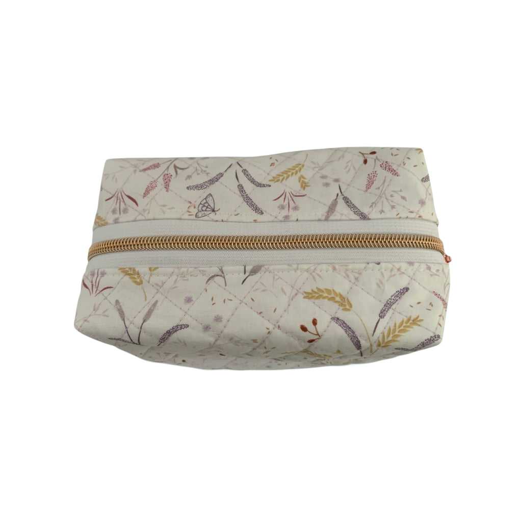 The Everyday Case - Corn Meadow Mini Quilted Makeup Bag / Boxy Zip Pouch