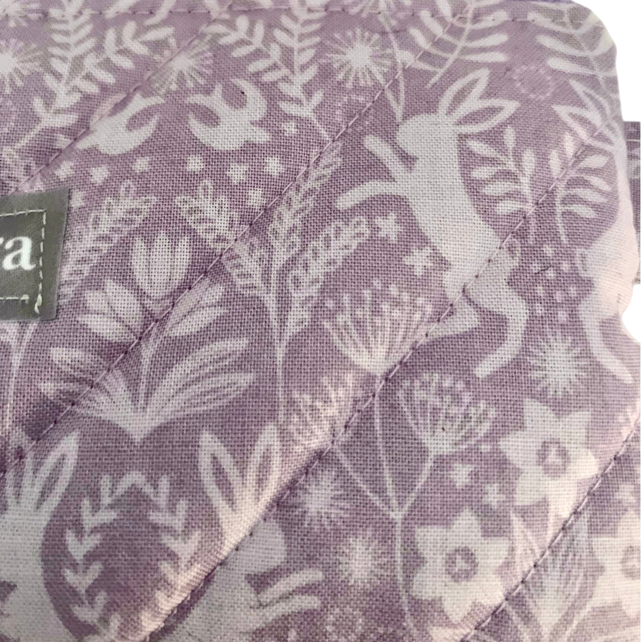 Lilac Hares Pencil & Glasses Case - Quilted Zip Pouch