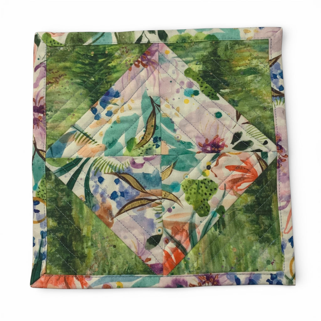 Mini Quilt - Pine Forest Flowers