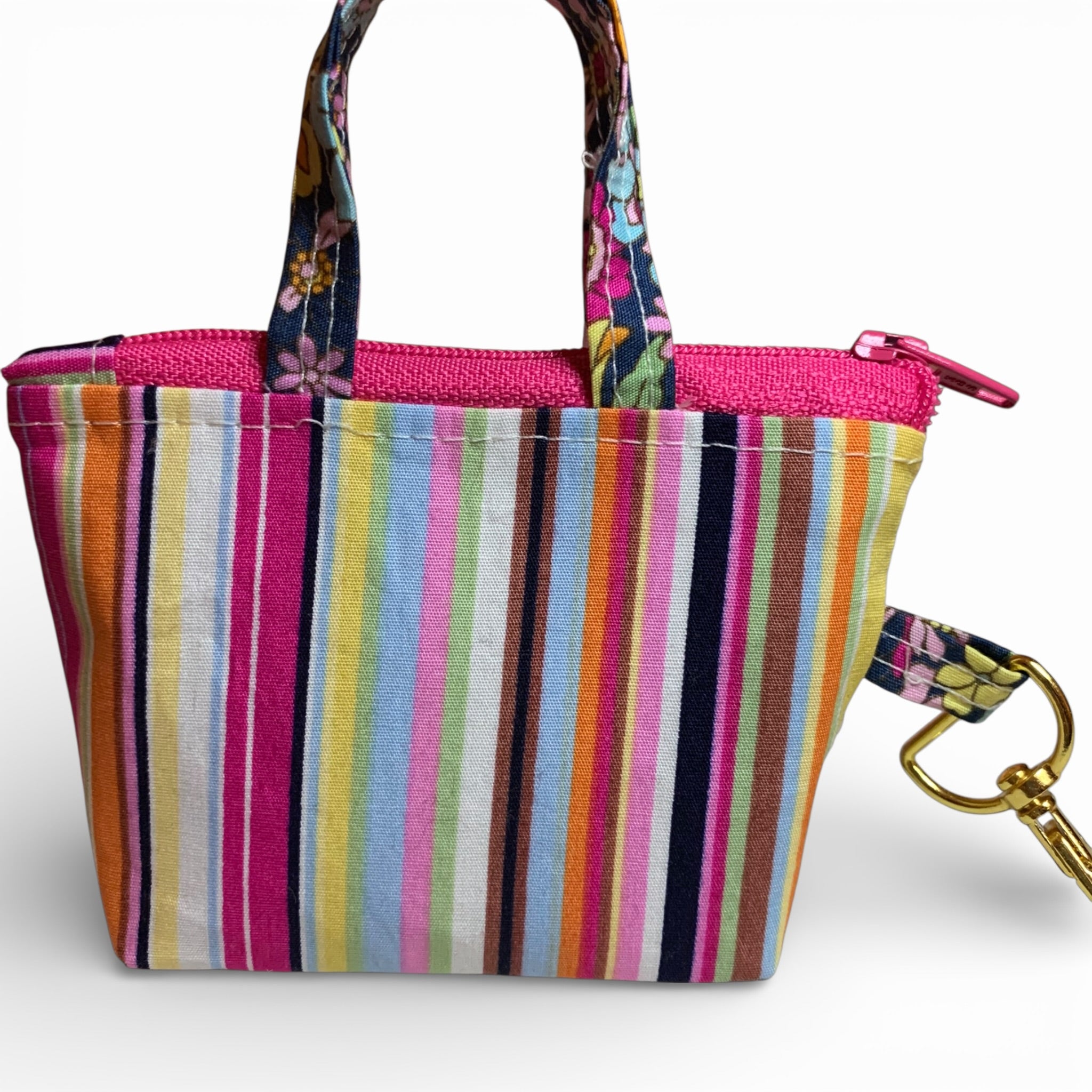 Hot Pink Stripes Tiny Tote
