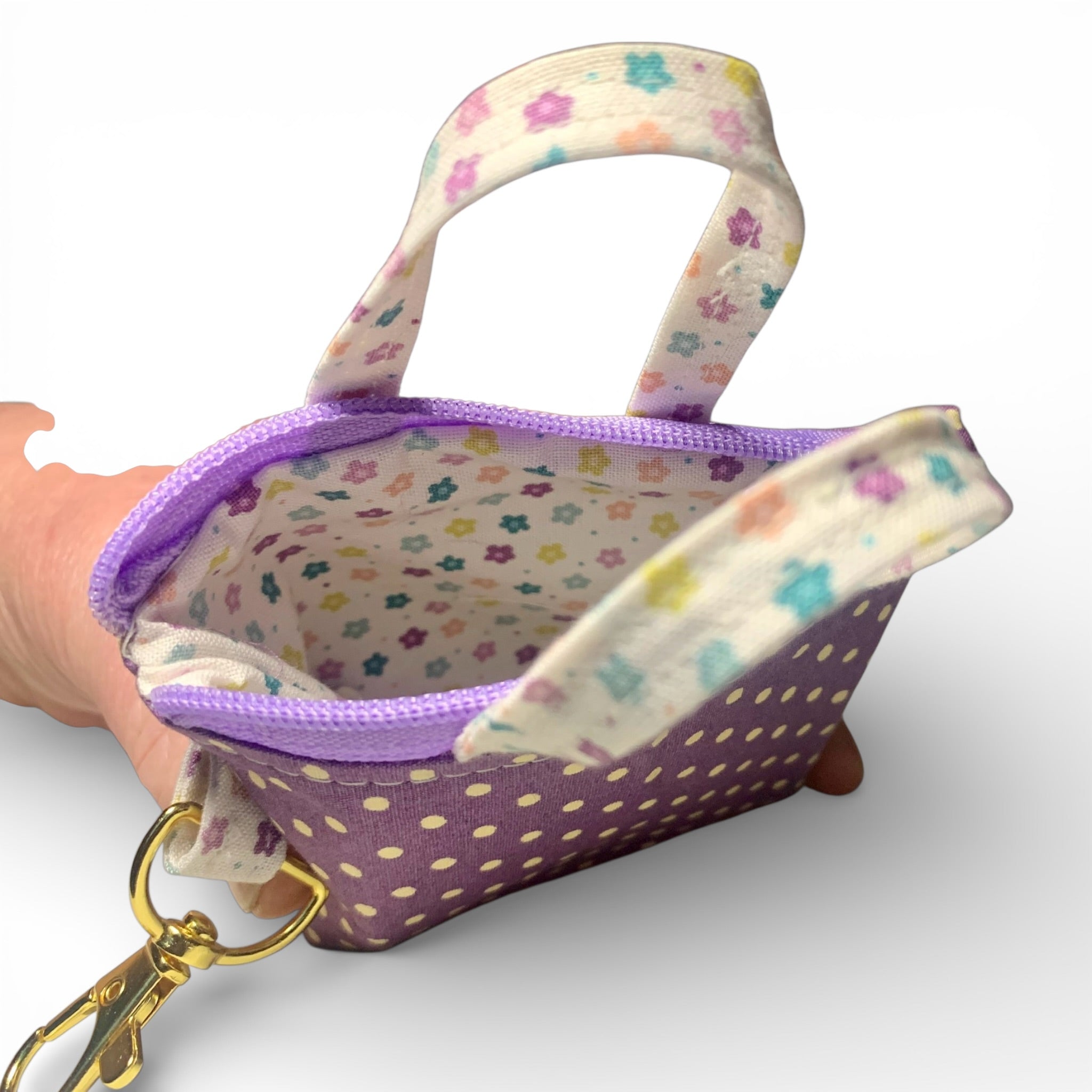 Aubergine Polka Dot Tiny Tote