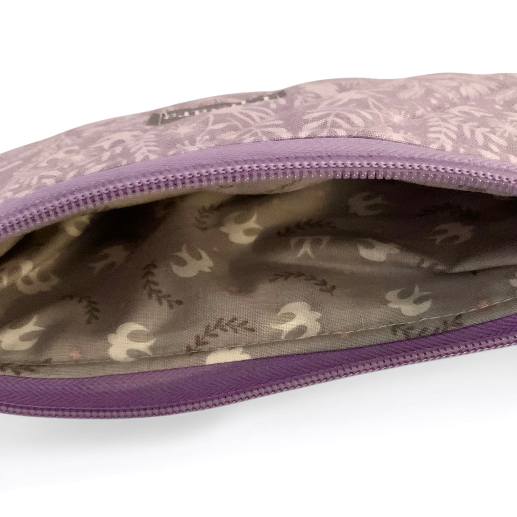 Lilac Hares Pencil & Glasses Case - Quilted Zip Pouch