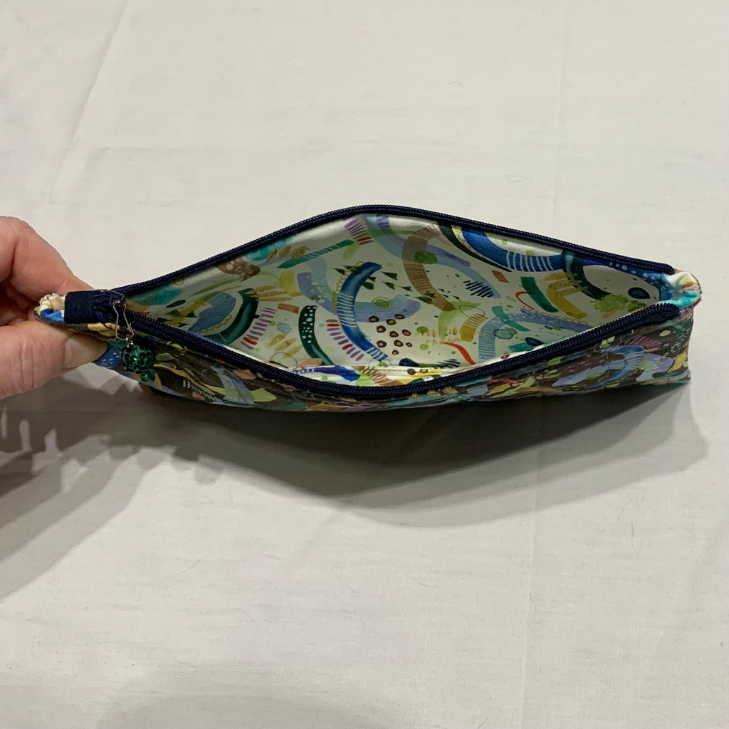 Geometric Earth Pencil & Glasses Case - Quilted Zip Pouch