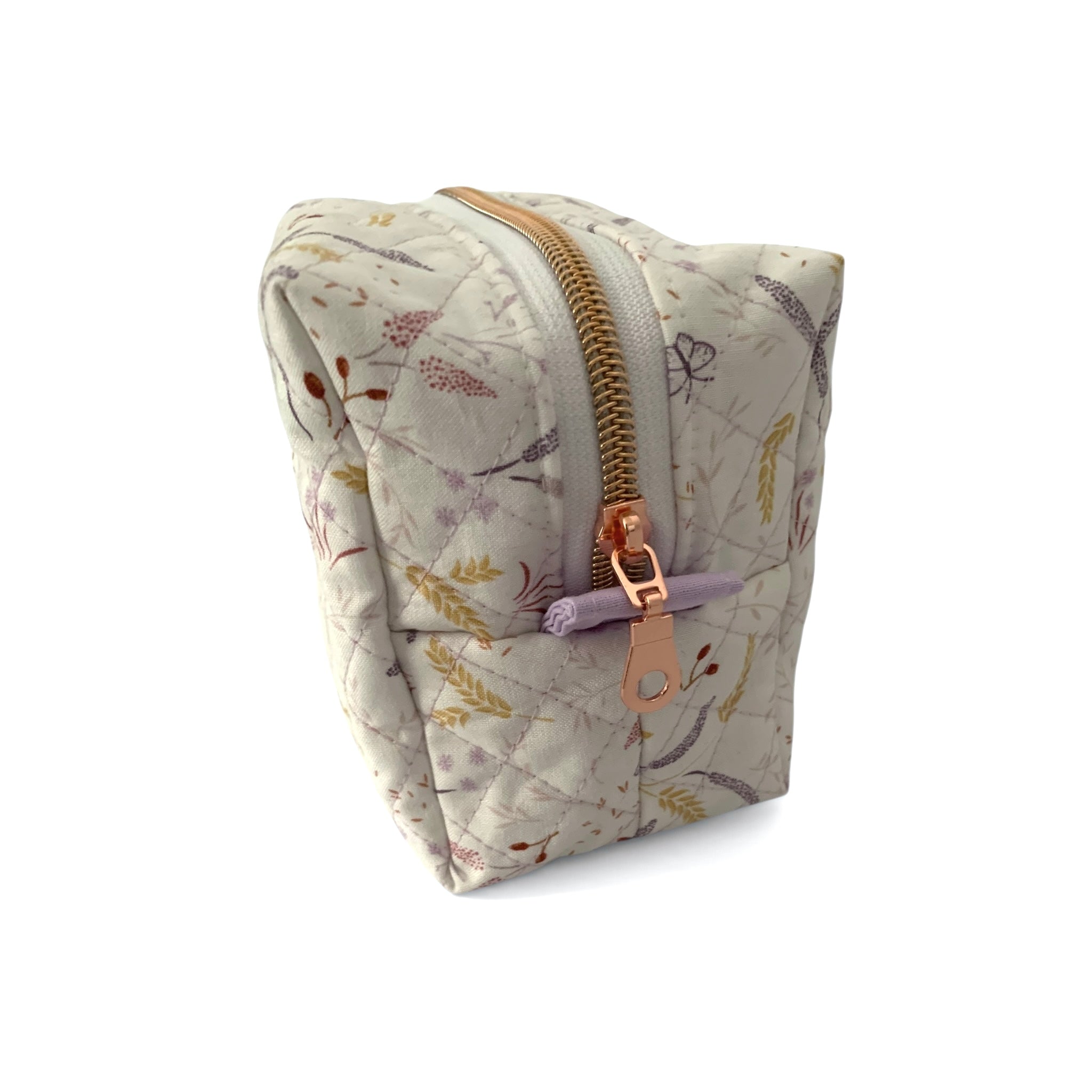 The Everyday Case - Corn Meadow Mini Quilted Makeup Bag / Boxy Zip Pouch
