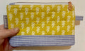Mustard and Grey Quilted Makeup Pouch