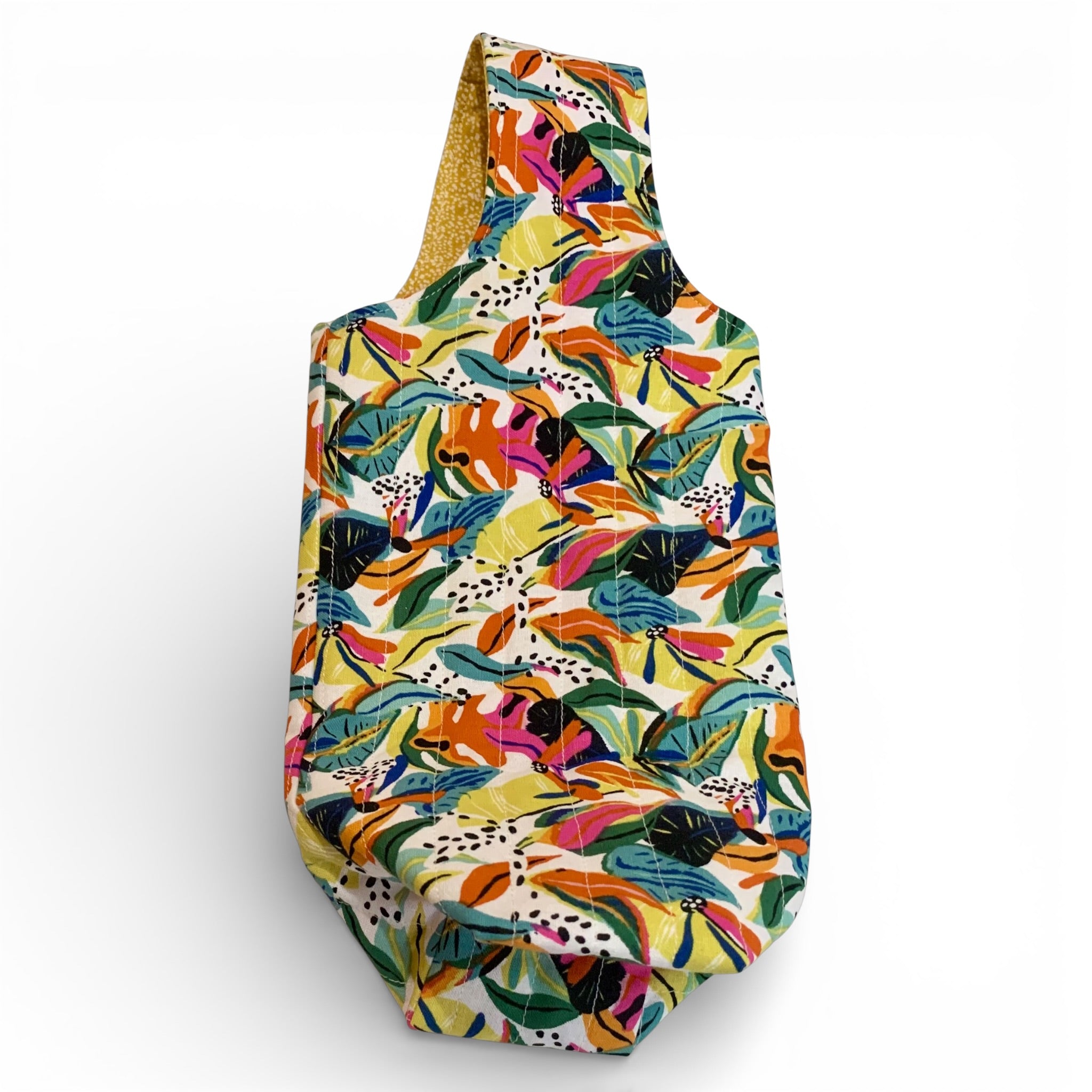 Bright Jungle Quilted Bottle Gift Bag