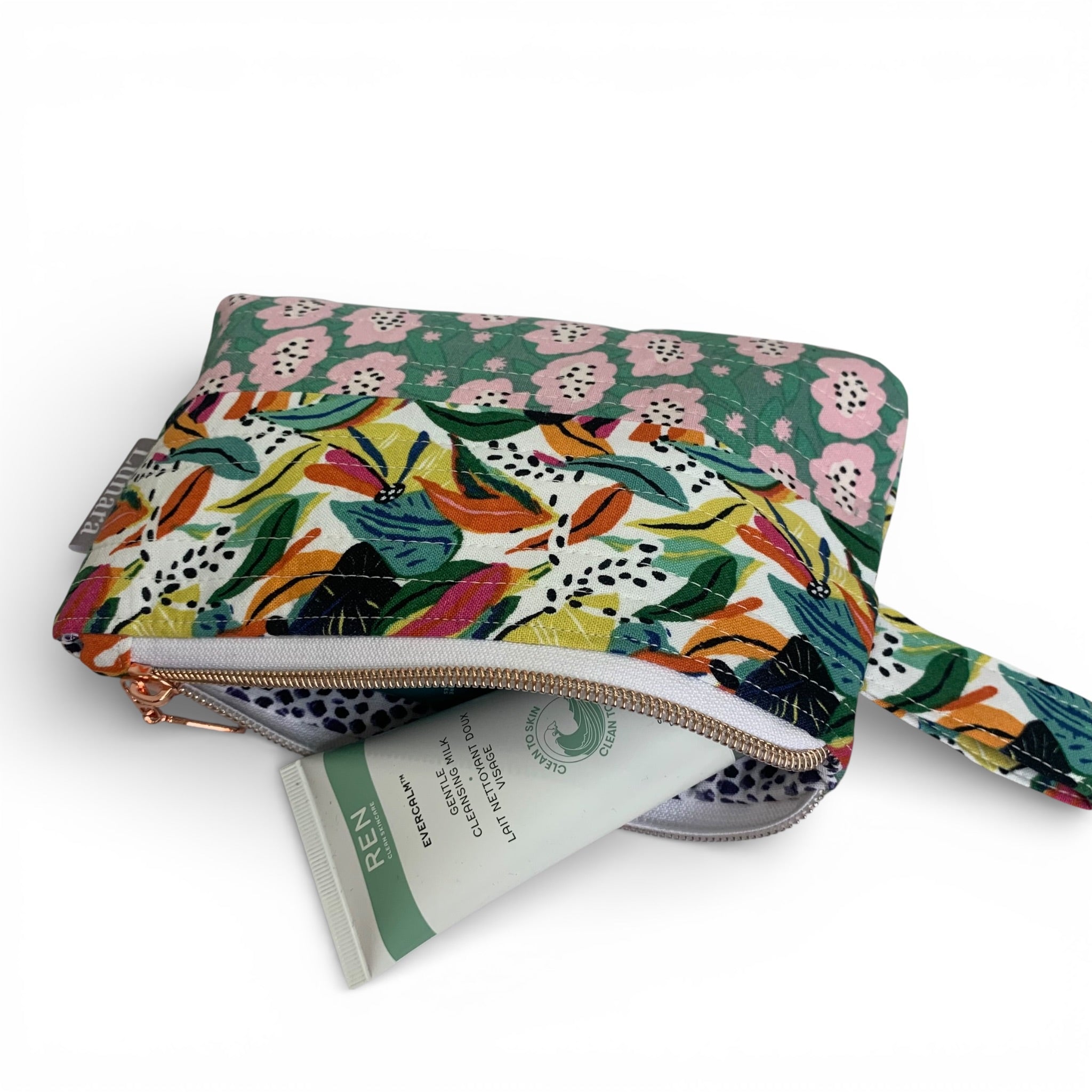Jungle Clouds Quilted Makeup Pouch
