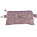 Lilac Hares Pencil & Glasses Case - Quilted Zip Pouch
