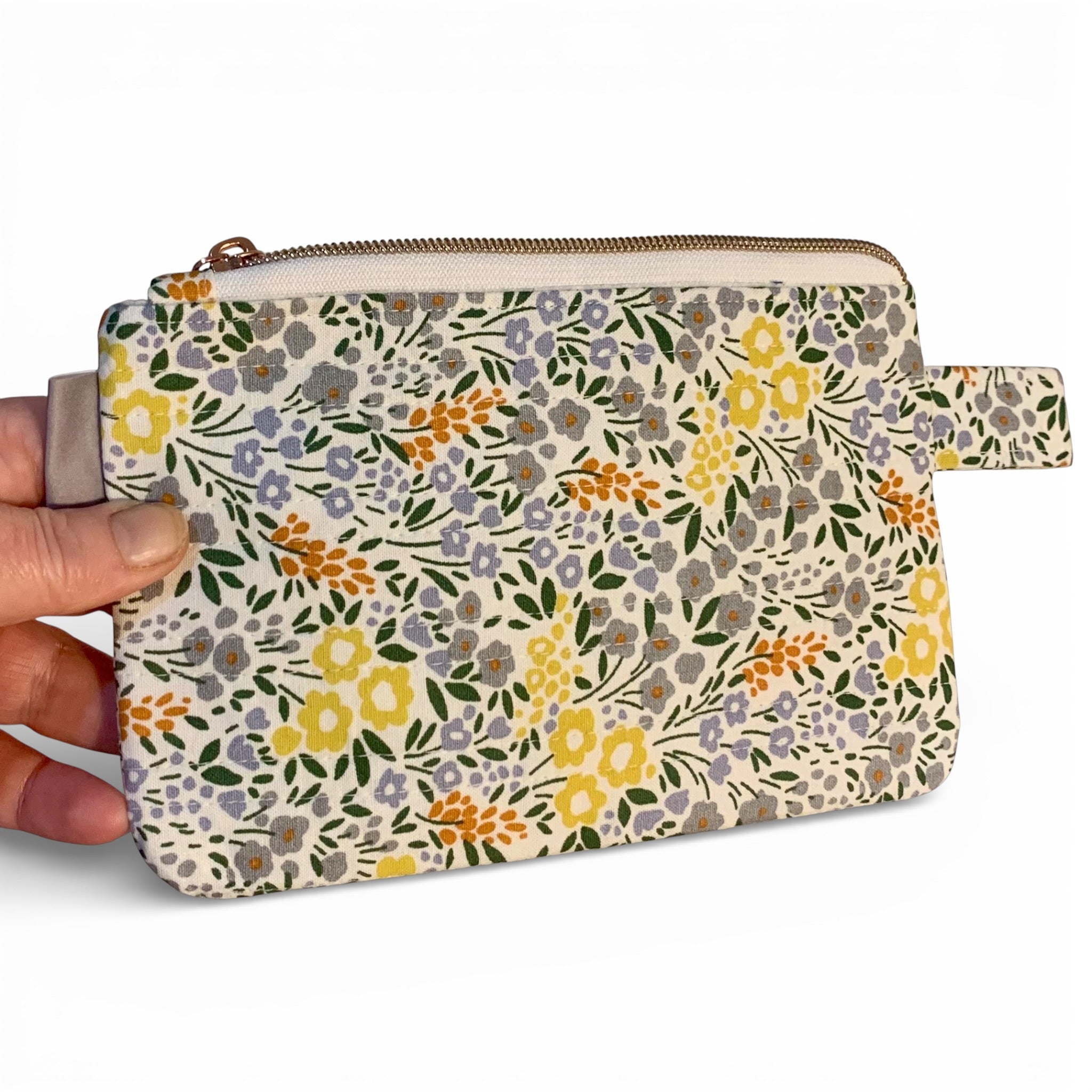 Floral Quilted Makeup Pouch