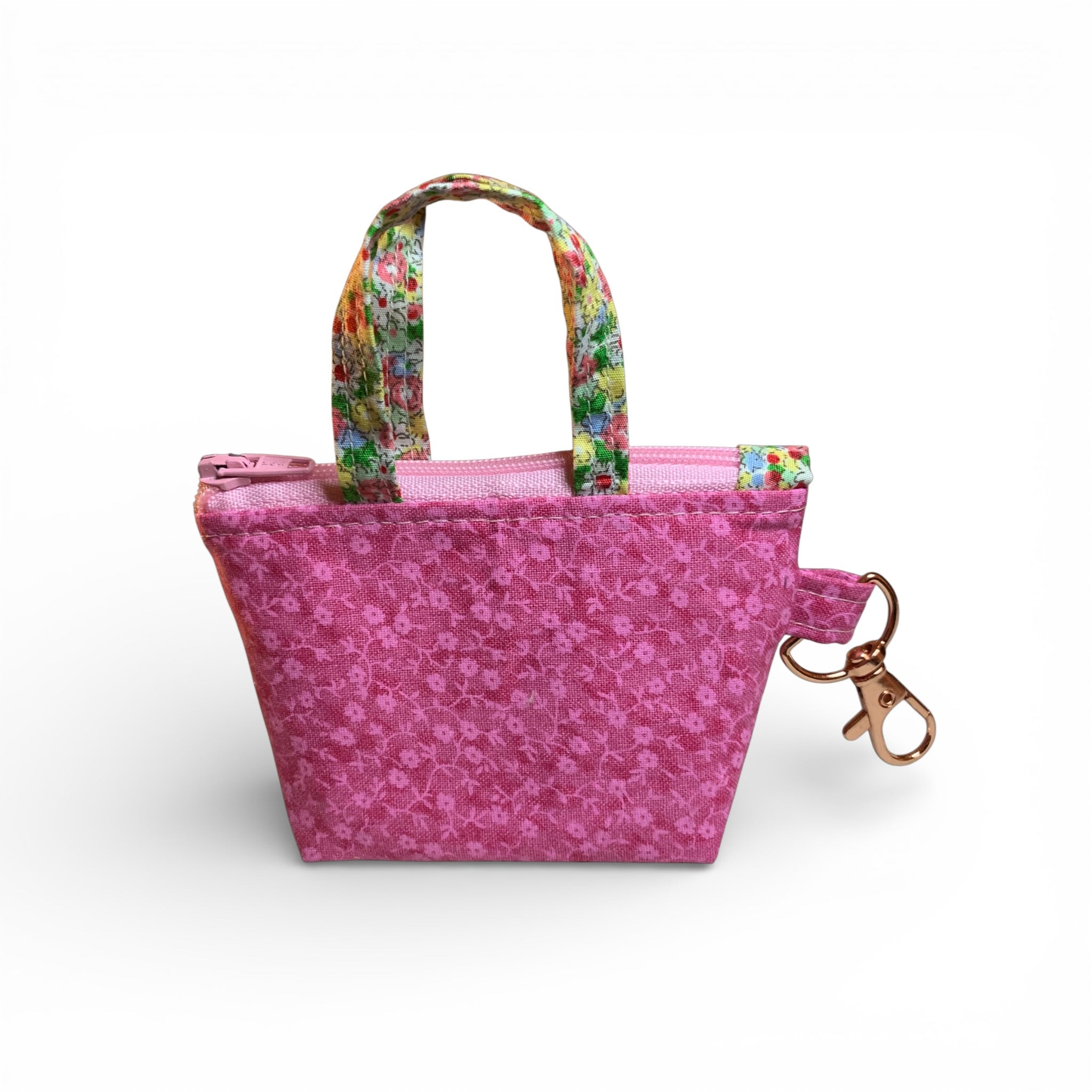 Lipstick Pink Floral Tiny Tote