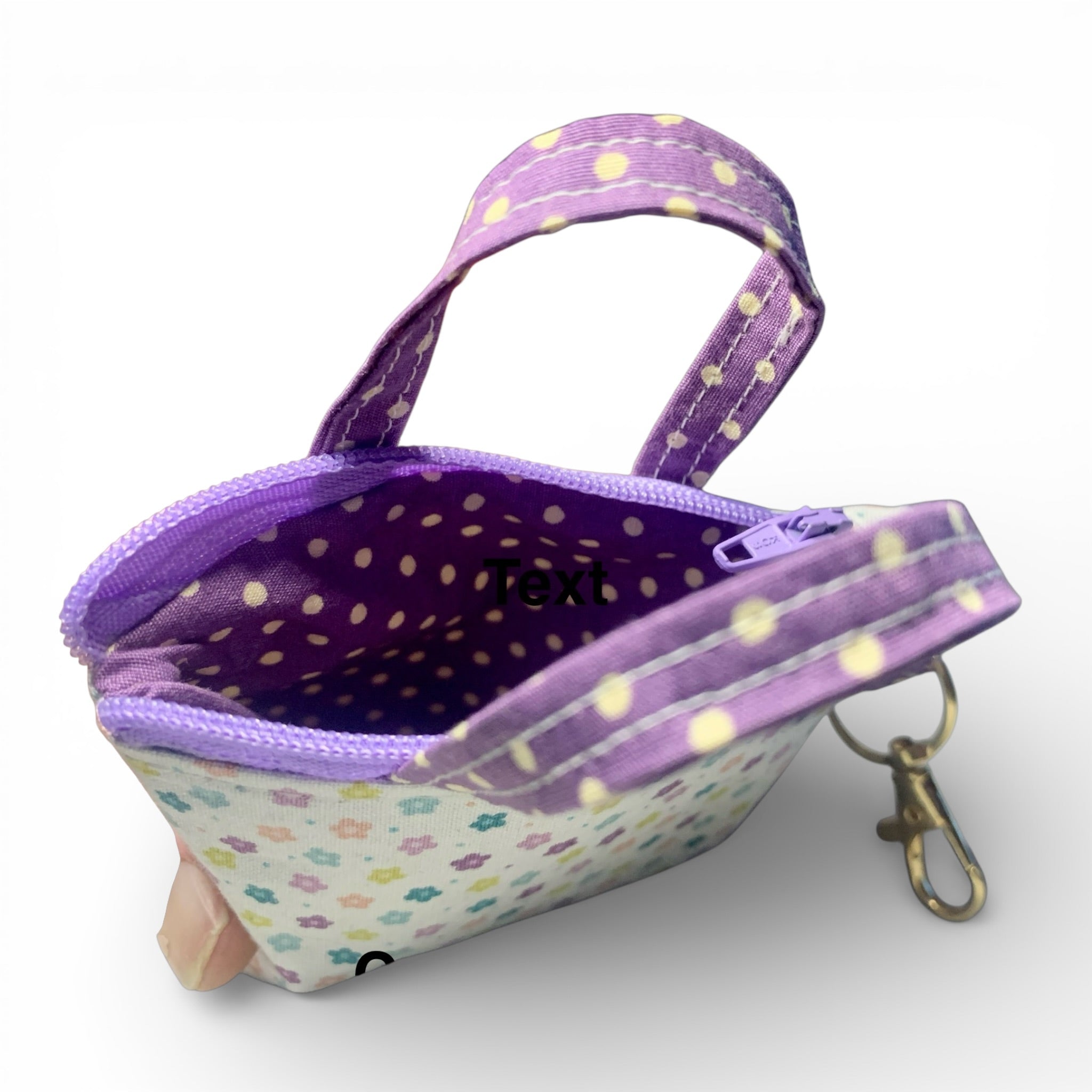 Aubergine Cream Floral Tiny Tote