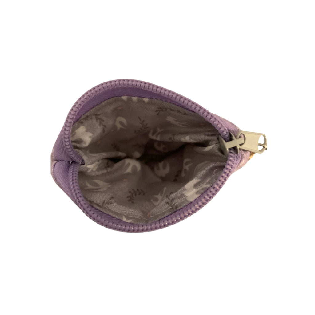 Lilac Hares Keychain Coin Pouch - Quilted Zip Pouch