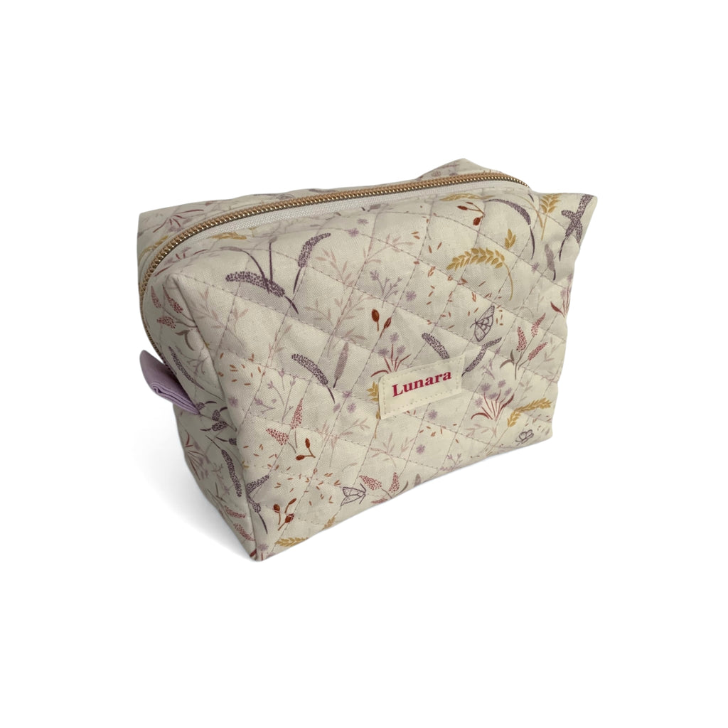 The Everyday Case - Corn Meadow Mini Quilted Makeup Bag / Boxy Zip Pouch