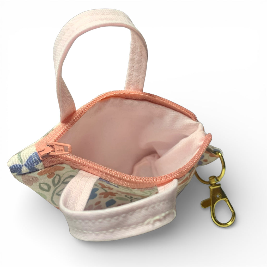 Pink Peach Floral Tiny Tote