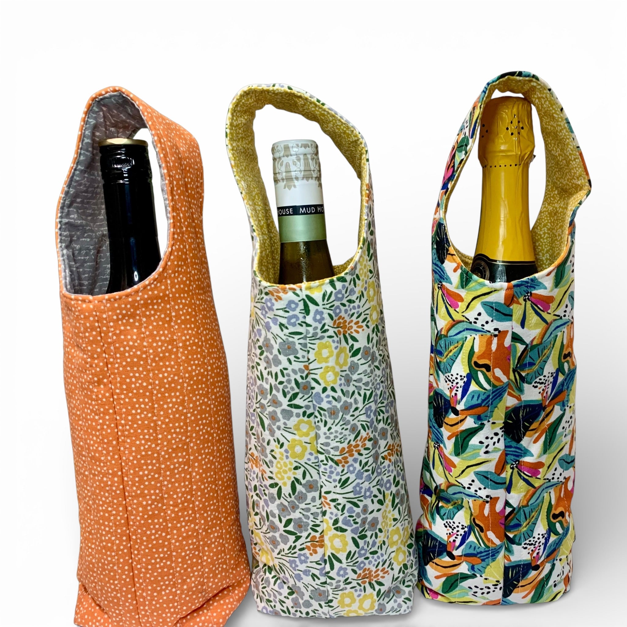 Bright Jungle Quilted Bottle Gift Bag