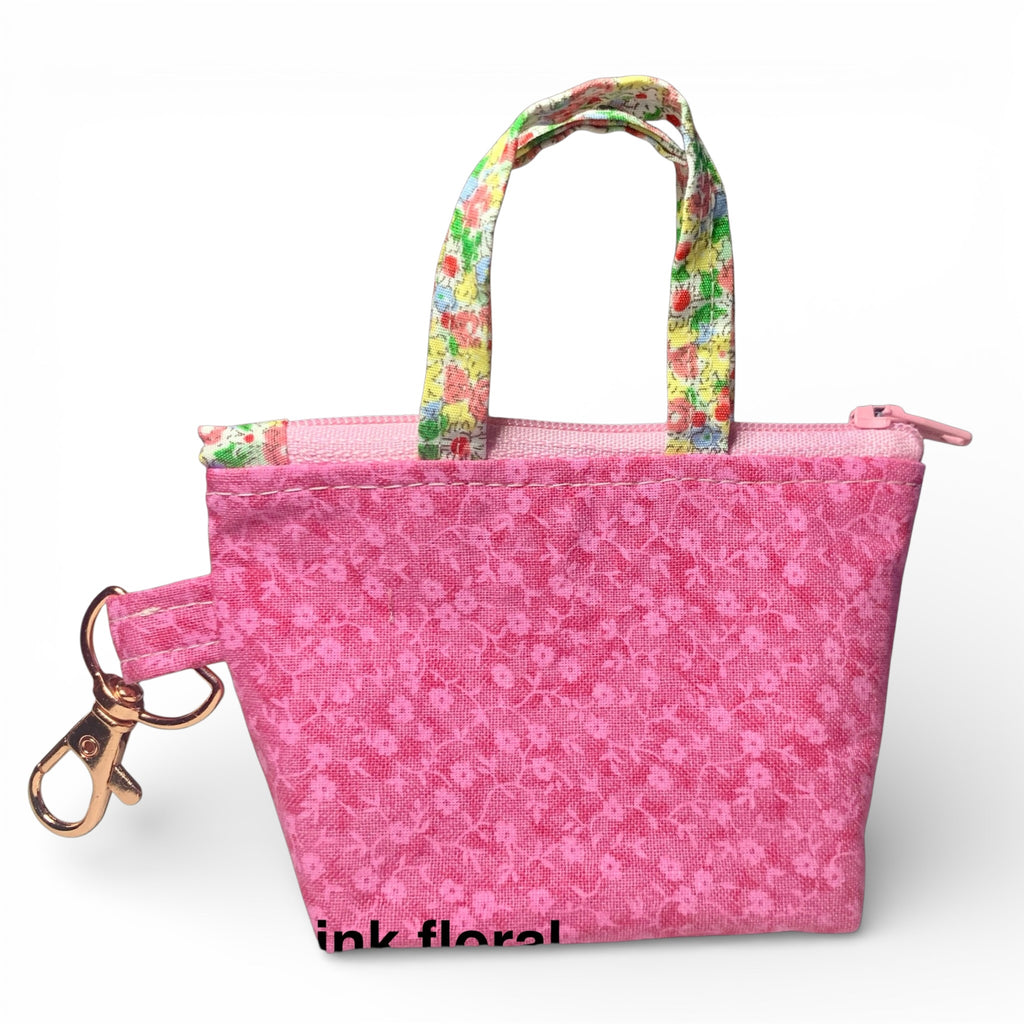 Lipstick Pink Floral Tiny Tote