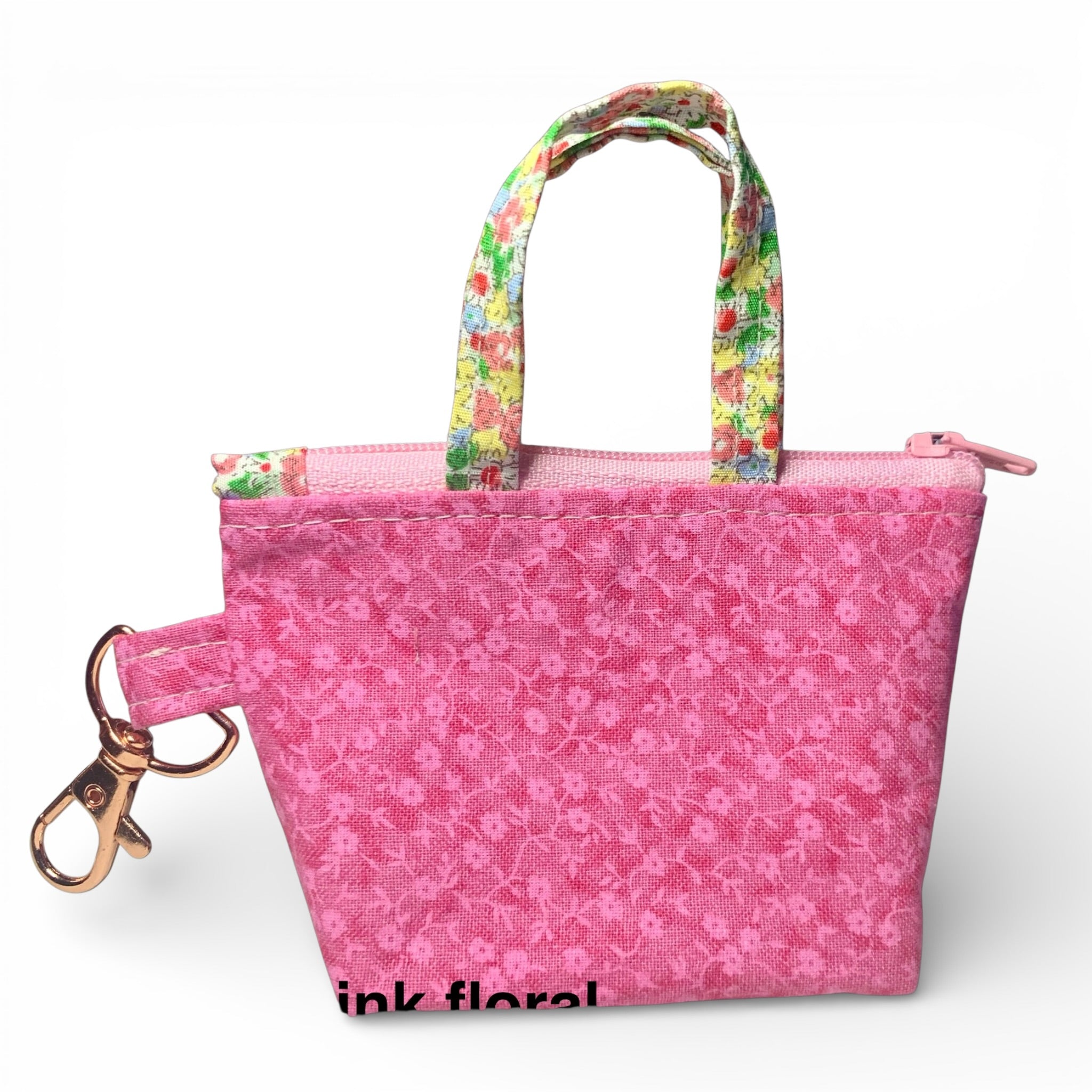 Lipstick Pink Floral Tiny Tote