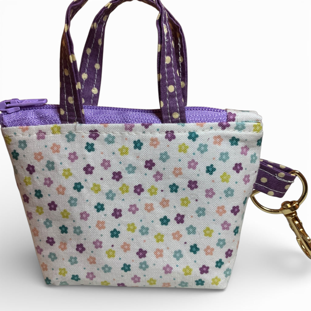 Aubergine Cream Floral Tiny Tote
