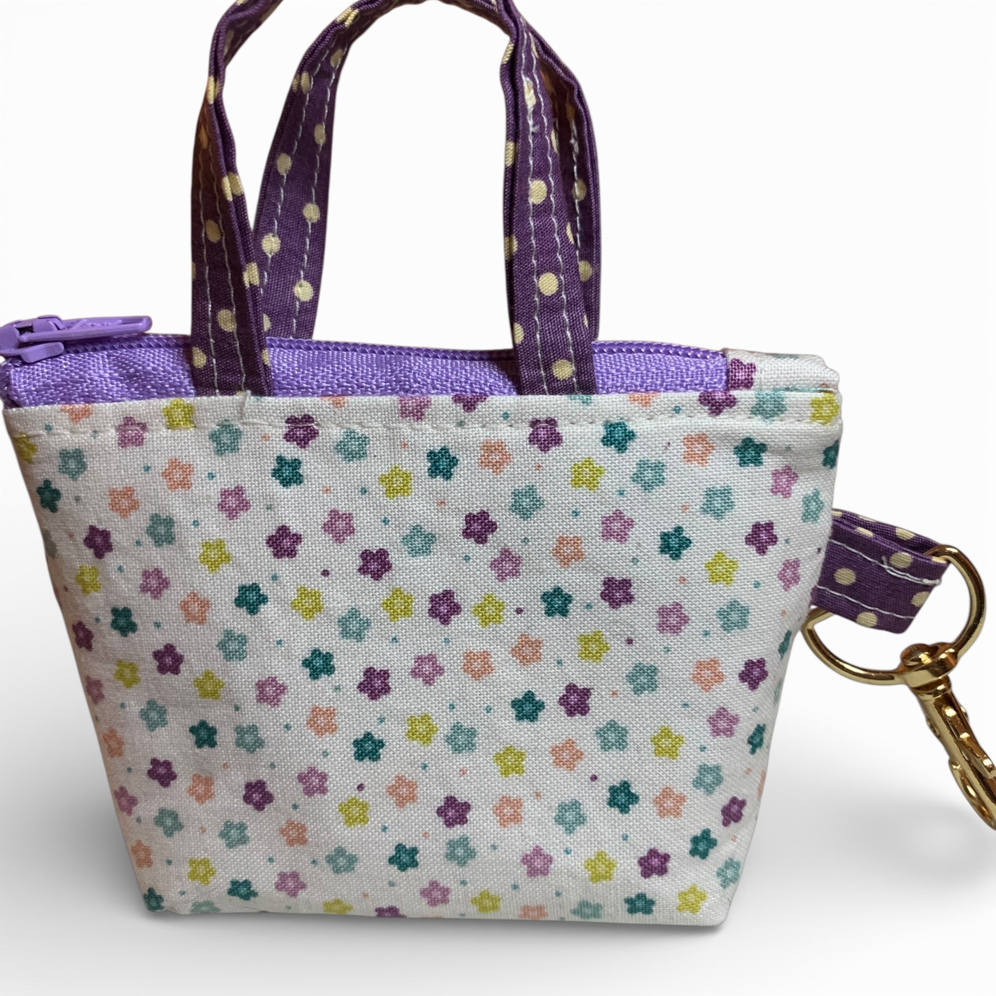 Aubergine Cream Floral Tiny Tote
