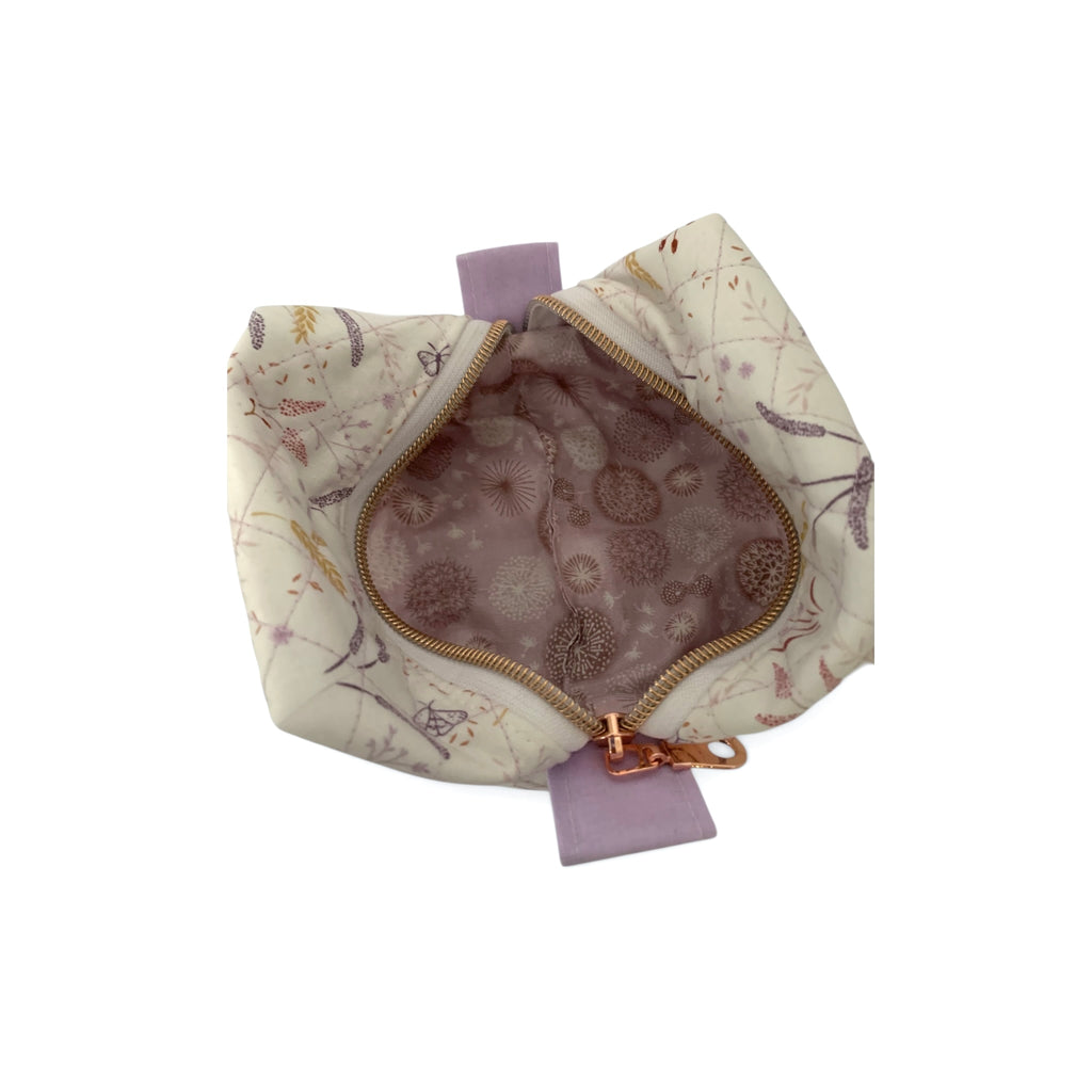 The Everyday Cube - Corn Meadow Mini Quilted Makeup Bag / Boxy Zip Pouch