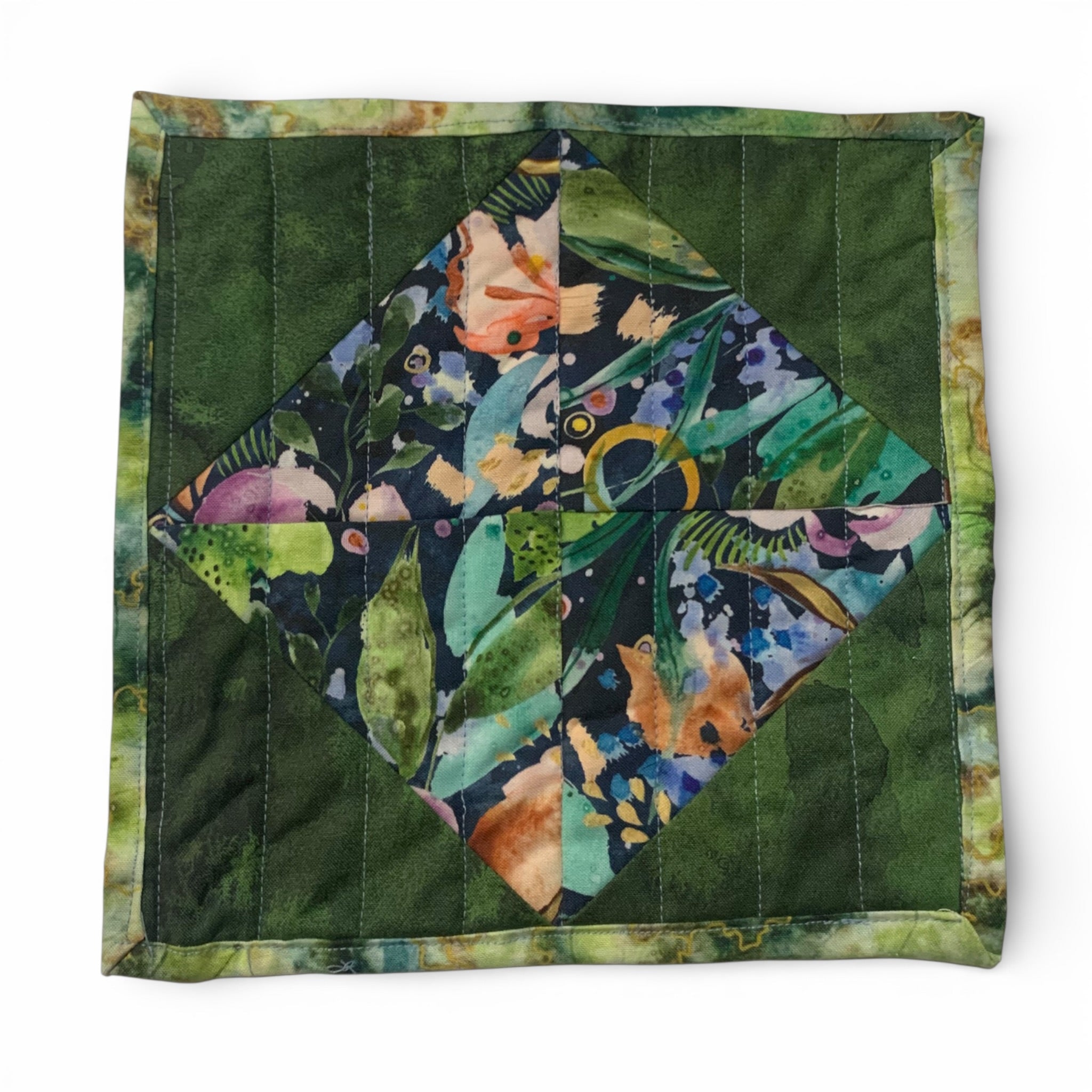 Mini Quilt - Night Garden Moss